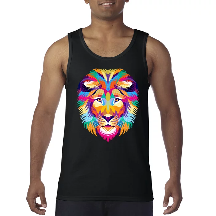 Colorful Abstract Lion Tank Top