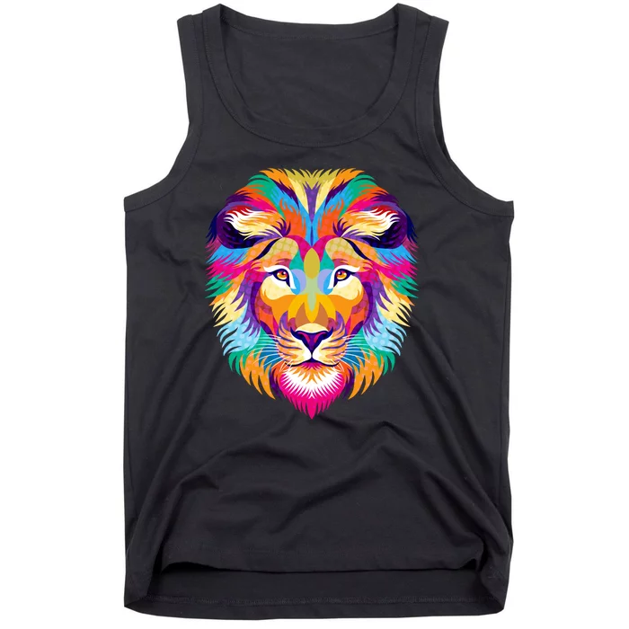 Colorful Abstract Lion Tank Top