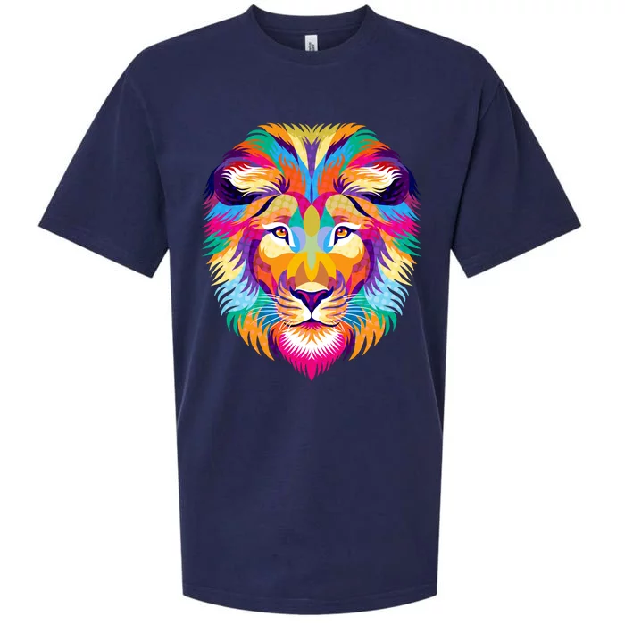 Colorful Abstract Lion Sueded Cloud Jersey T-Shirt