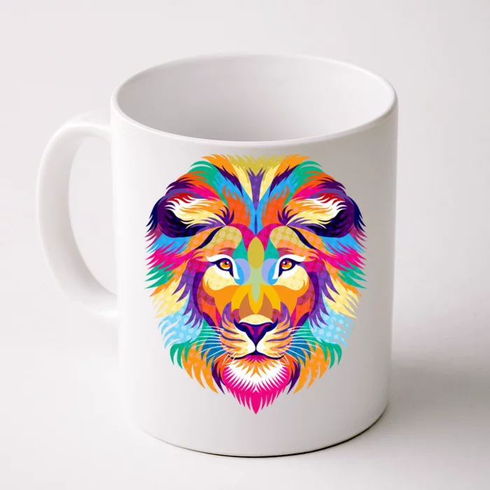 Colorful Abstract Lion Front & Back Coffee Mug