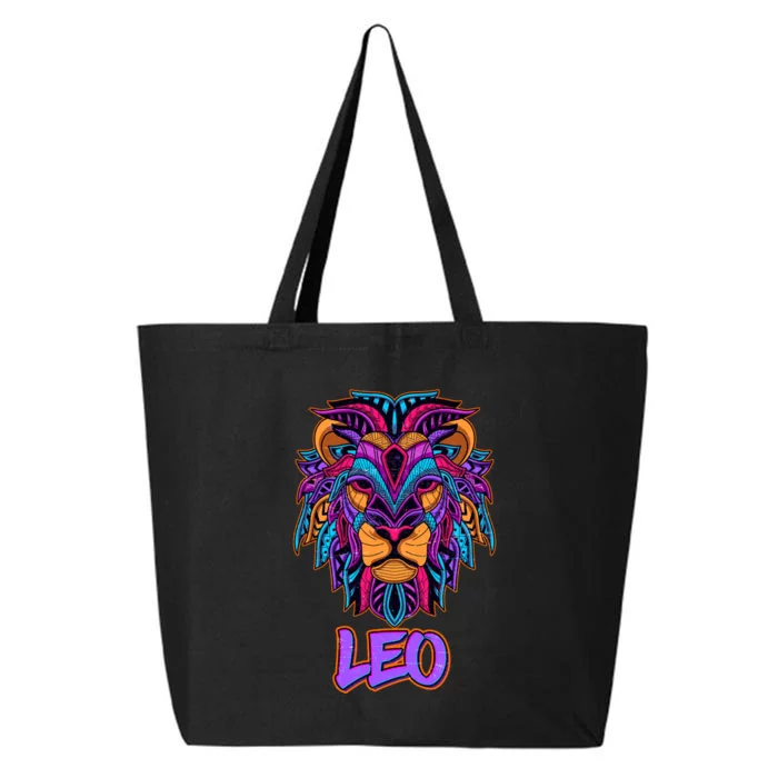 Colorful Abstract Lion Leo Zodiac 25L Jumbo Tote