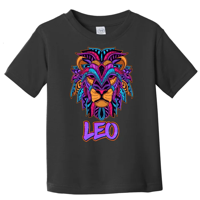 Colorful Abstract Lion Leo Zodiac Toddler T-Shirt