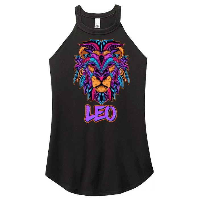 Colorful Abstract Lion Leo Zodiac Women’s Perfect Tri Rocker Tank