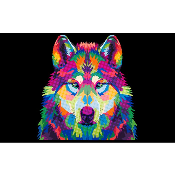 Colorful Abstract Wolf Bumper Sticker