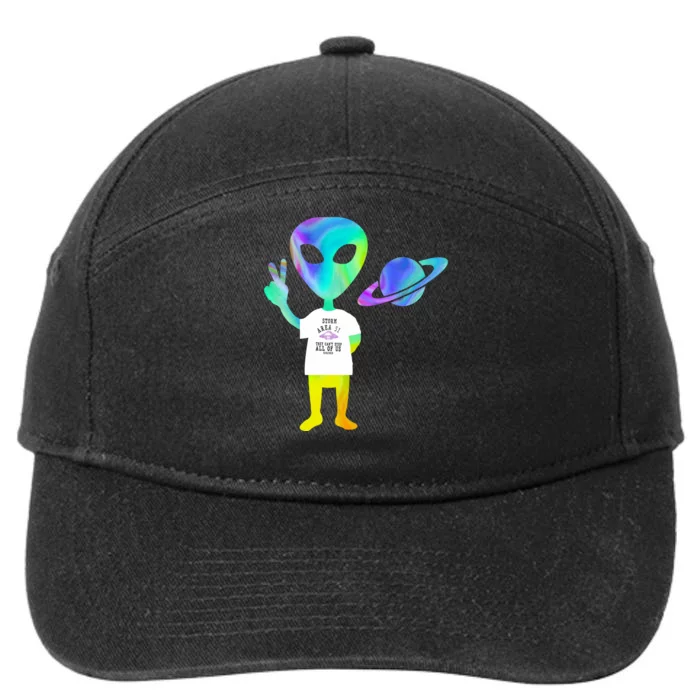 Colorful Alien Storm Area 51 Funny 7-Panel Snapback Hat