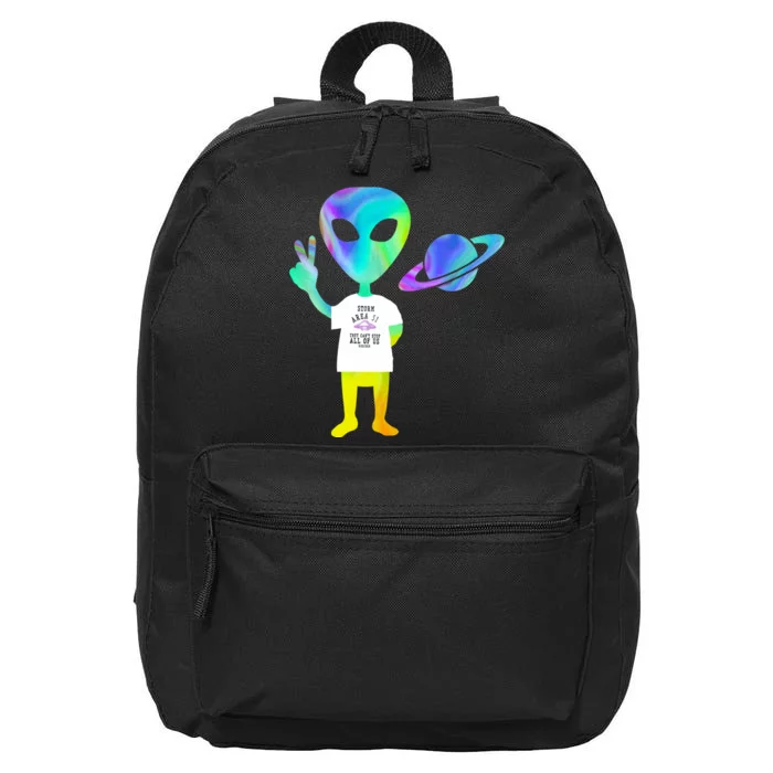 Colorful Alien Storm Area 51 Funny 16 in Basic Backpack