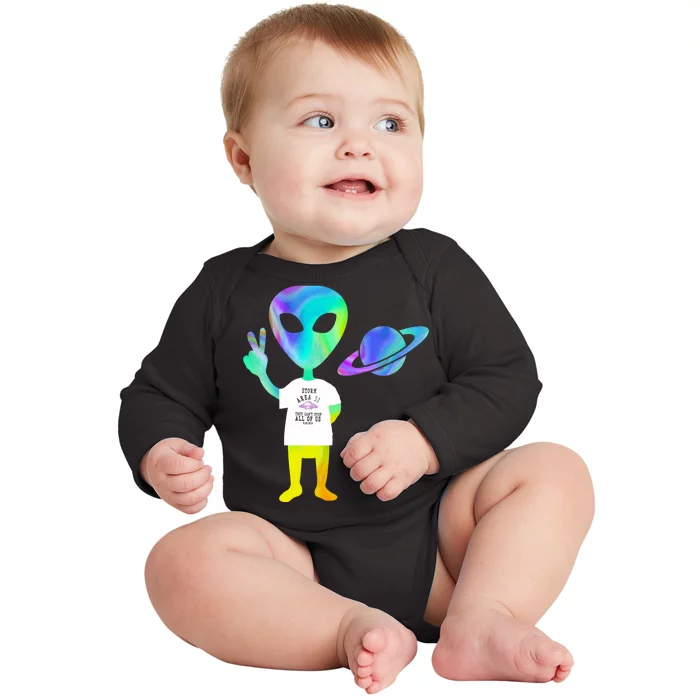 Colorful Alien Storm Area 51 Funny Baby Long Sleeve Bodysuit