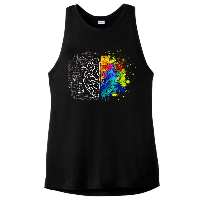 Colorful Art and Science Of The Brain Ladies Tri-Blend Wicking Tank