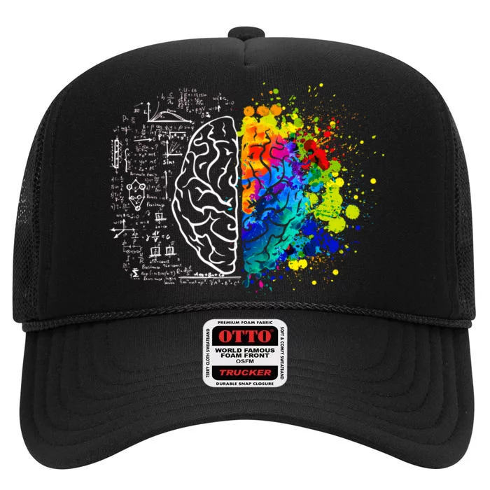 Colorful Art and Science Of The Brain High Crown Mesh Trucker Hat