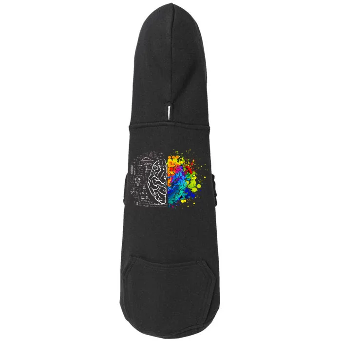 Colorful Art and Science Of The Brain Doggie 3-End Fleece Hoodie