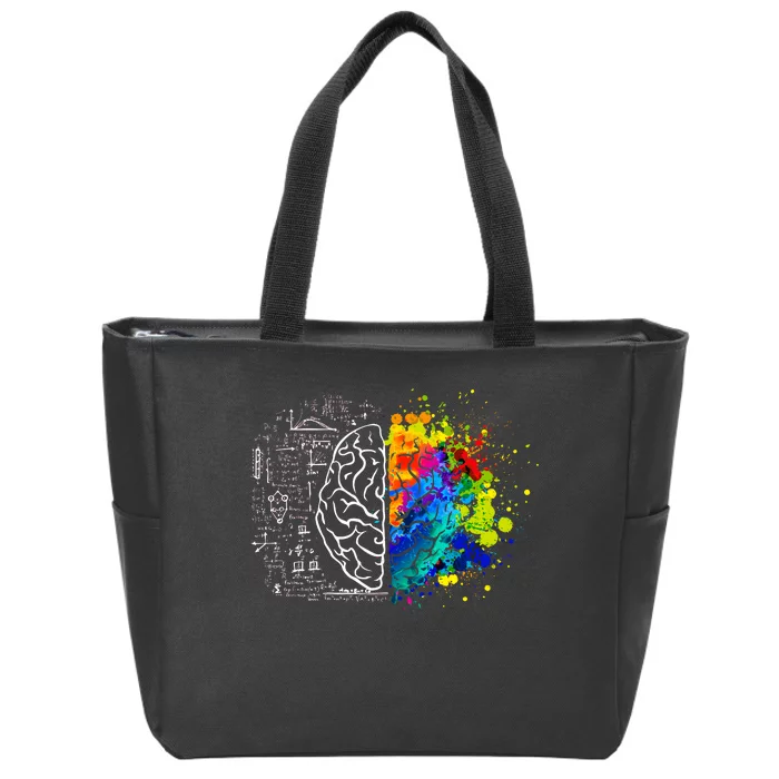 Colorful Art and Science Of The Brain Zip Tote Bag