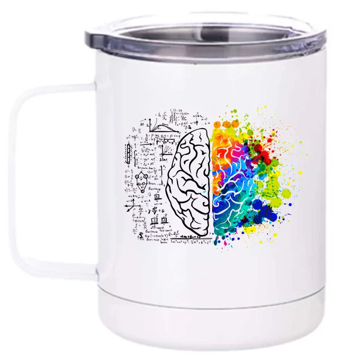 Colorful Art and Science Of The Brain Front & Back 12oz Stainless Steel Tumbler Cup