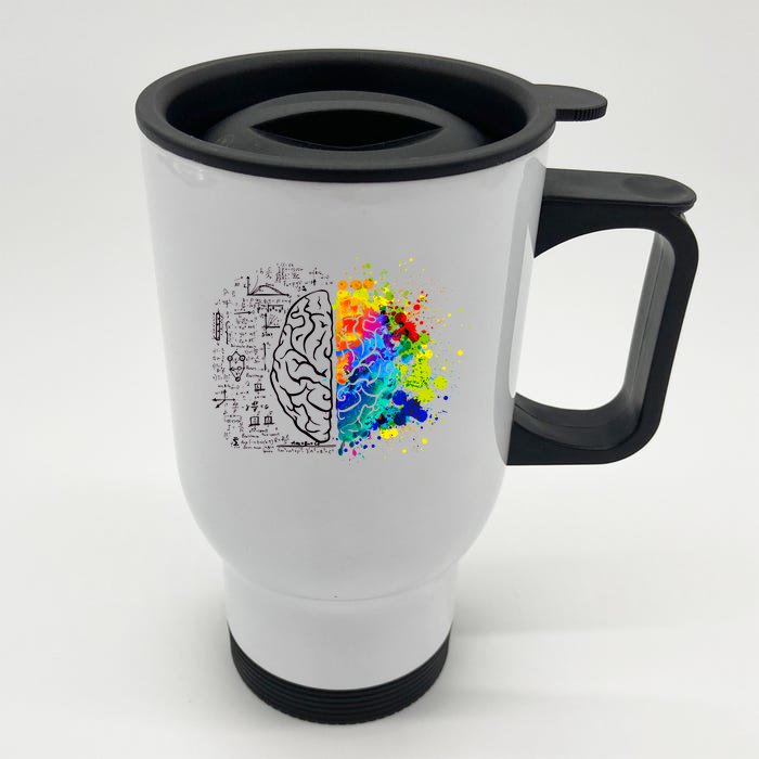 Colorful Art and Science Of The Brain Front & Back Stainless Steel Travel Mug