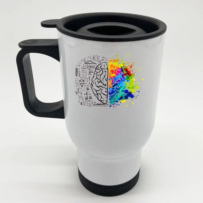 Colorful Art and Science Of The Brain Front & Back Stainless Steel Travel Mug