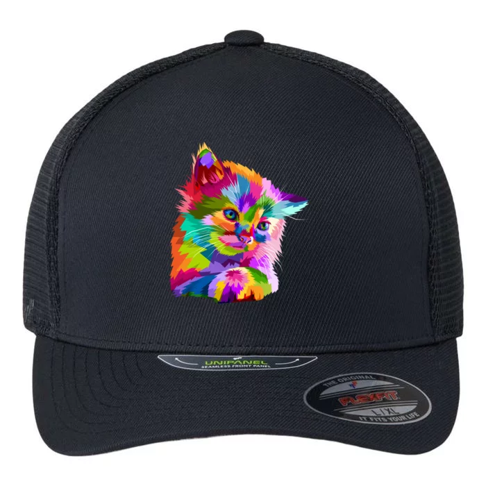 Colorful Atyle Cat Head Pop Flexfit Unipanel Trucker Cap