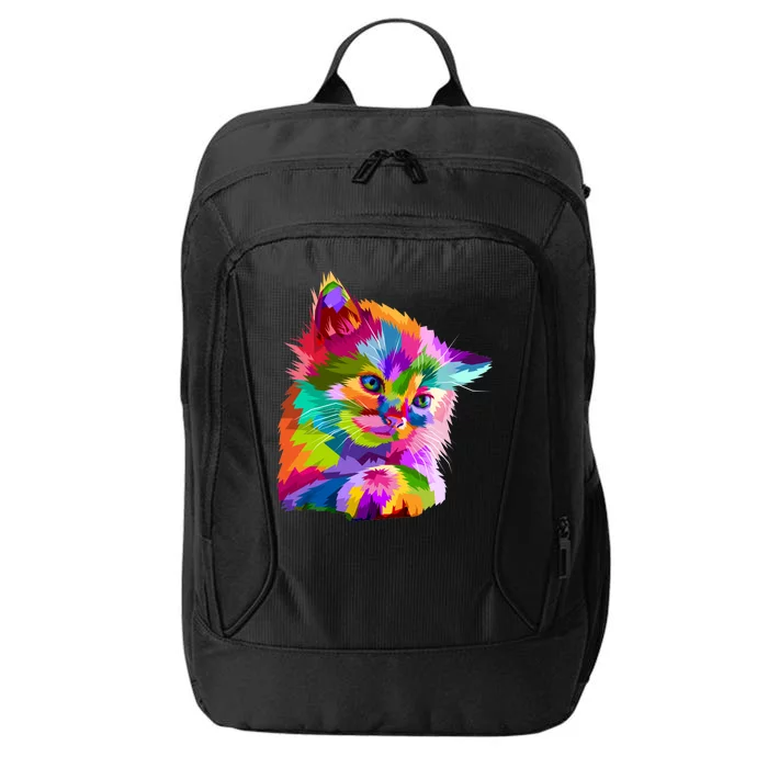 Colorful Atyle Cat Head Pop City Backpack