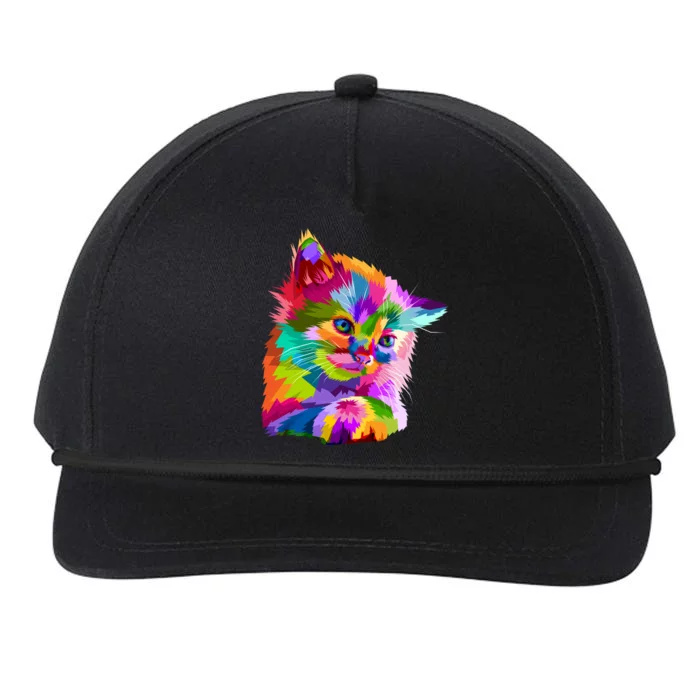 Colorful Atyle Cat Head Pop Snapback Five-Panel Rope Hat