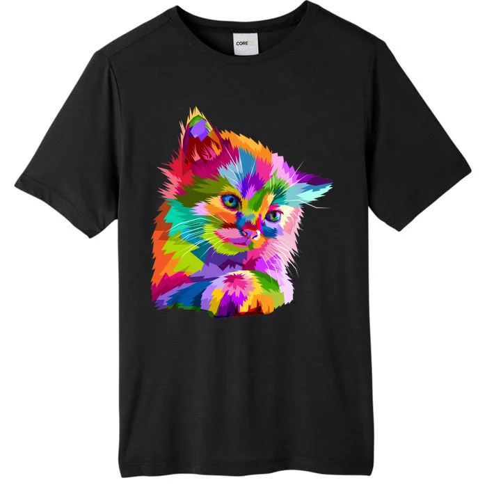 Colorful Atyle Cat Head Pop ChromaSoft Performance T-Shirt