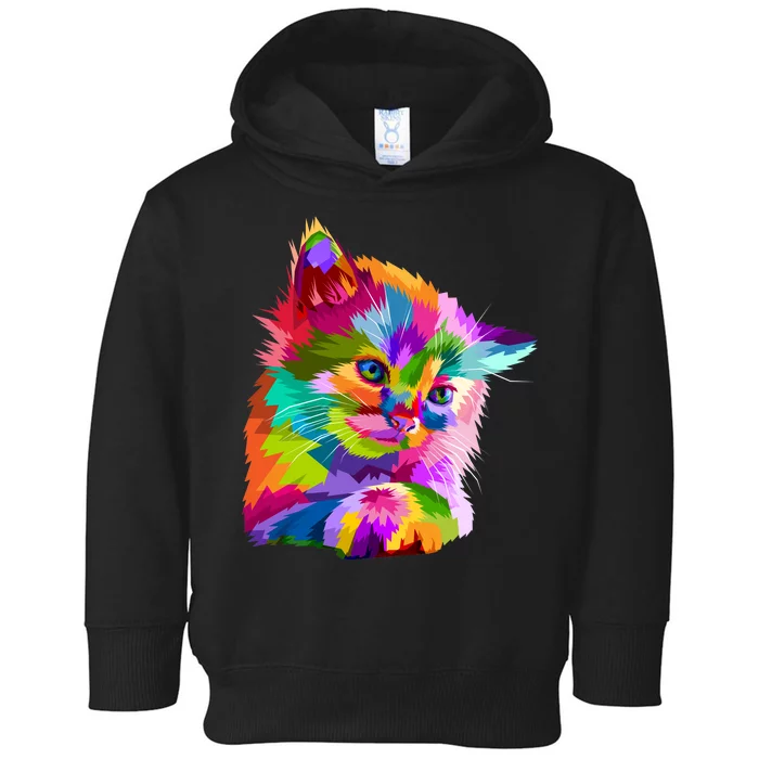 Colorful Atyle Cat Head Pop Toddler Hoodie