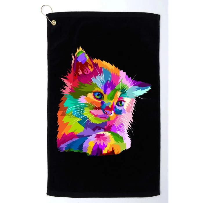 Colorful Atyle Cat Head Pop Platinum Collection Golf Towel