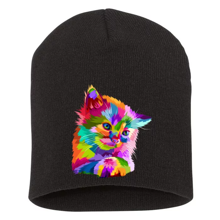 Colorful Atyle Cat Head Pop Short Acrylic Beanie