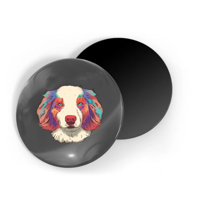 Colorful Australian Shepherd Magnet