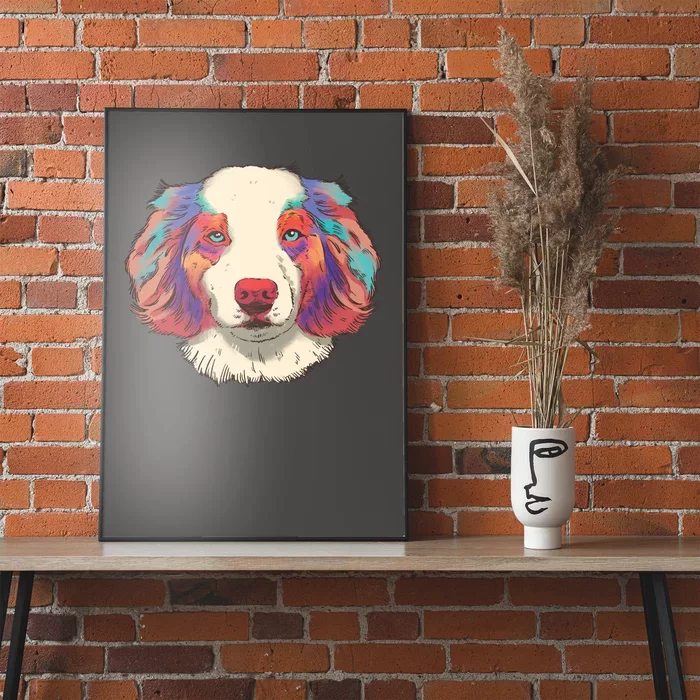 Colorful Australian Shepherd Poster