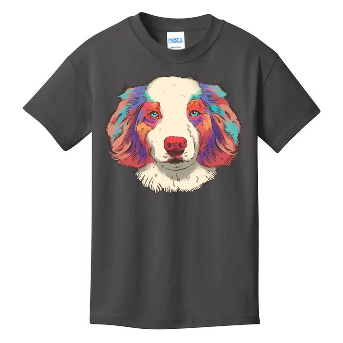 Colorful Australian Shepherd Kids T-Shirt