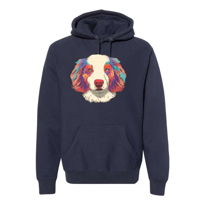 Colorful Australian Shepherd Premium Hoodie