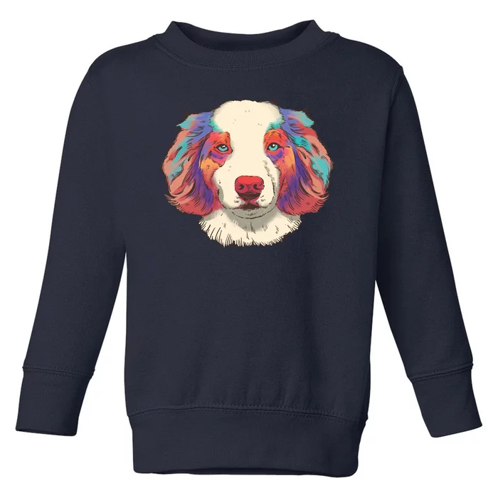 Colorful Australian Shepherd Toddler Sweatshirt