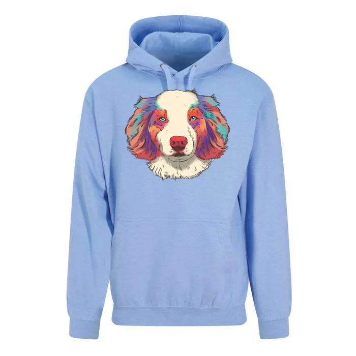 Colorful Australian Shepherd Unisex Surf Hoodie