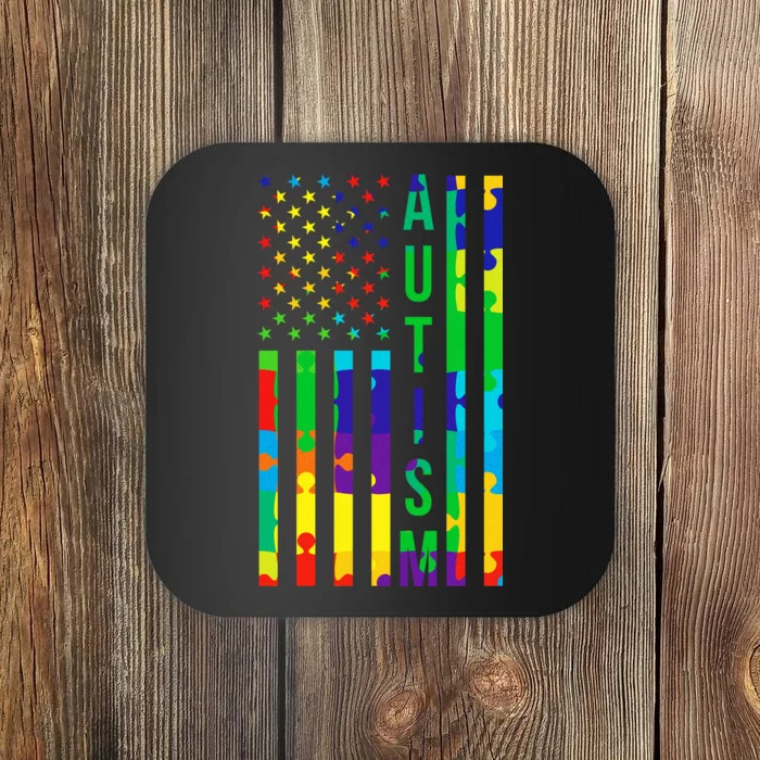 Colorful Autism Puzzle Flag Coaster