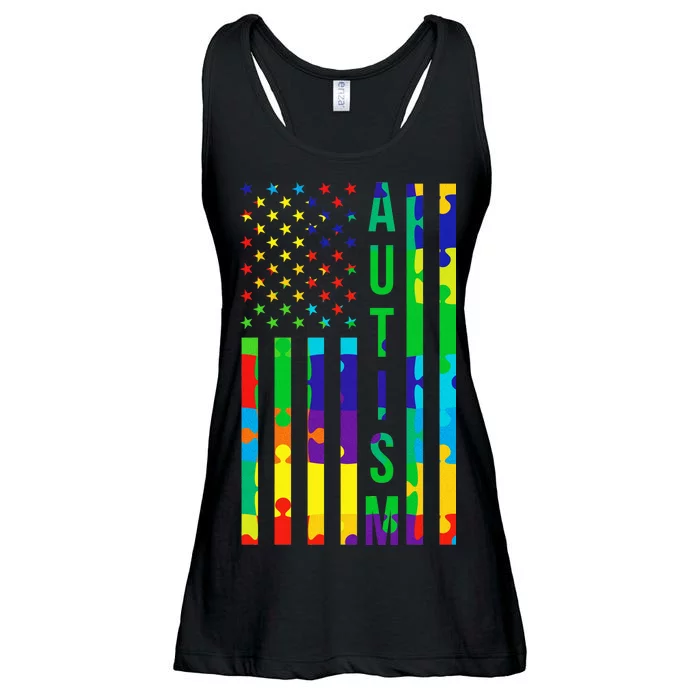 Colorful Autism Puzzle Flag Ladies Essential Flowy Tank