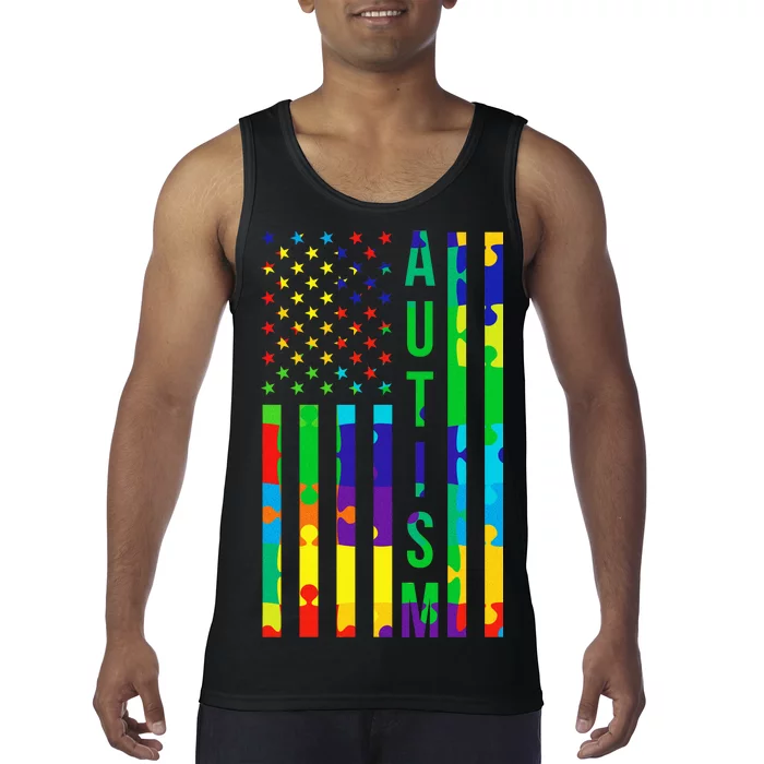 Colorful Autism Puzzle Flag Tank Top