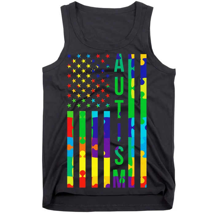 Colorful Autism Puzzle Flag Tank Top