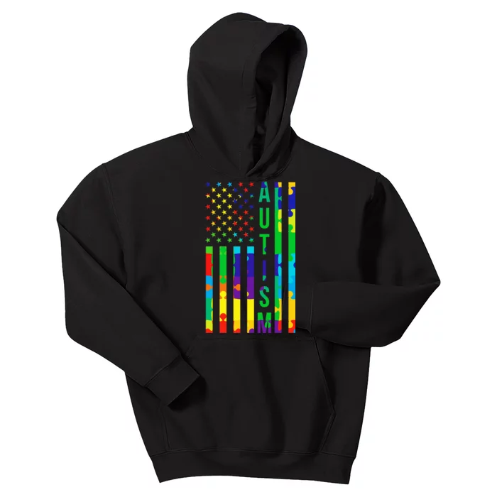 Colorful Autism Puzzle Flag Kids Hoodie