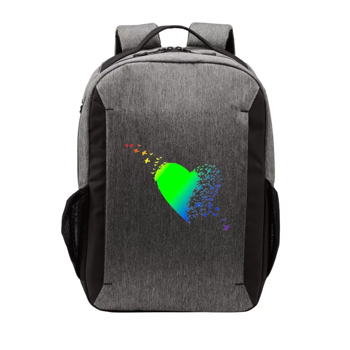 Colorful Bird Flocking Heart Rainbow Vector Backpack