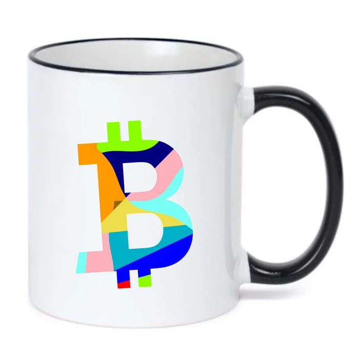 Colorful Bitcoin BTC Logo Crypto Currency Black Color Changing Mug