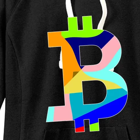 Colorful Bitcoin BTC Logo Crypto Currency Women's Fleece Hoodie