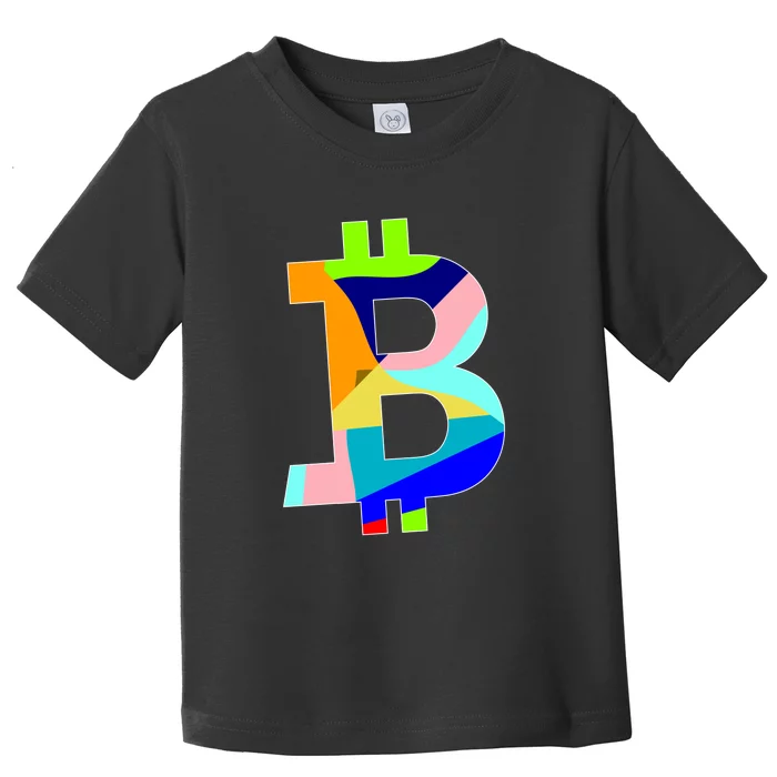 Colorful Bitcoin BTC Logo Crypto Currency Toddler T-Shirt