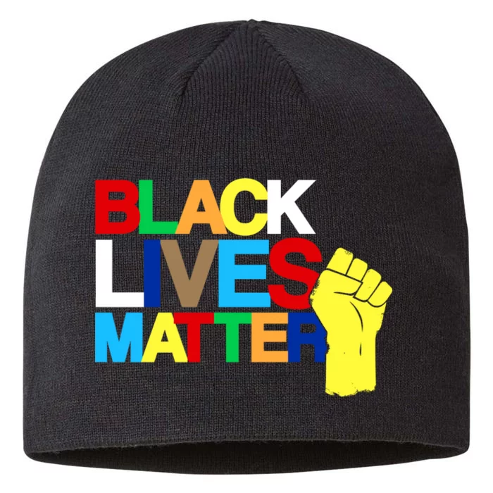 Colorful Black Lives Matter Fist African Style 8 1/2in Sustainable Knit Beanie