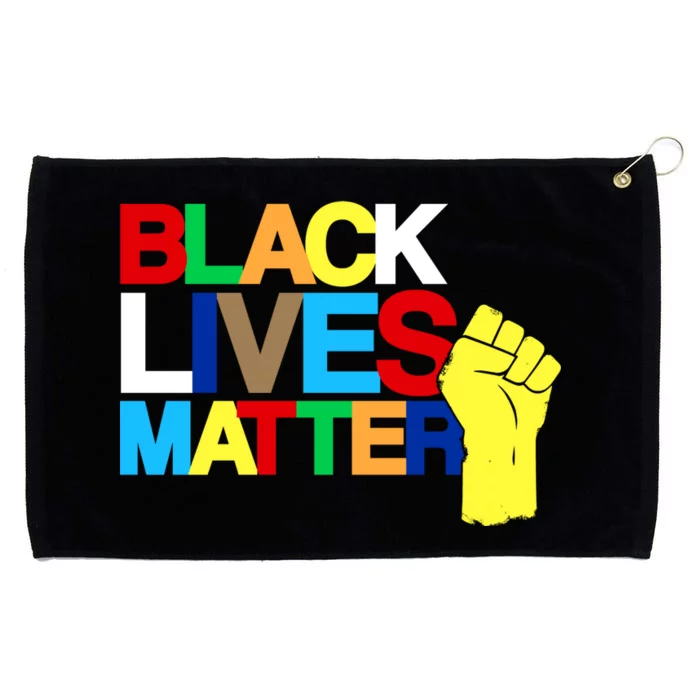 Colorful Black Lives Matter Fist African Style Grommeted Golf Towel