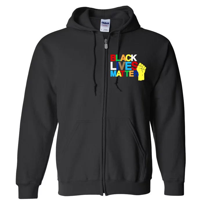 Colorful Black Lives Matter Fist African Style Full Zip Hoodie