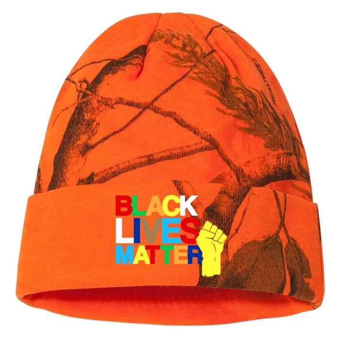 Colorful Black Lives Matter Fist African Style Kati - 12in Camo Beanie