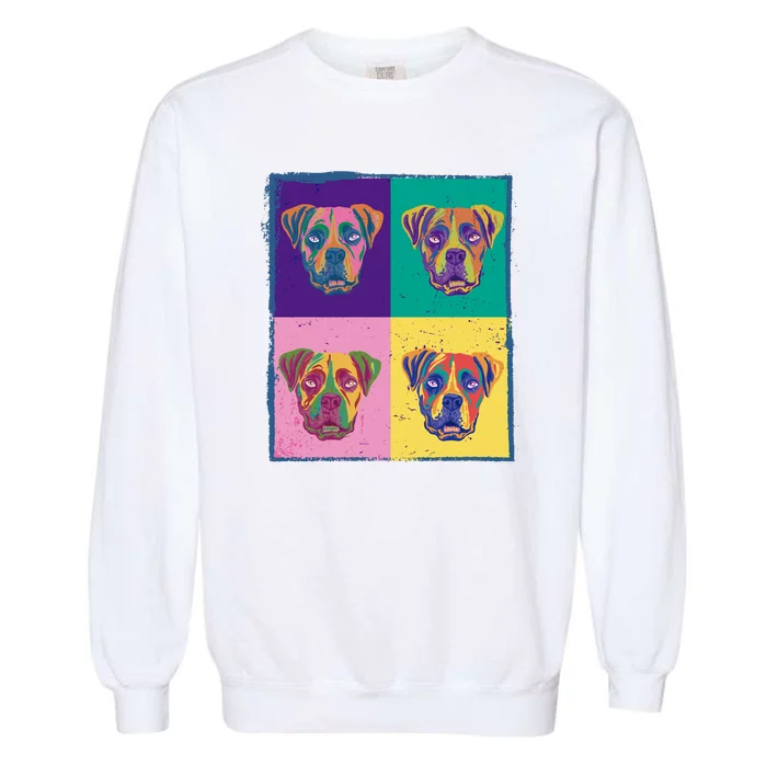 Colorful Boxer Dogs Garment-Dyed Sweatshirt