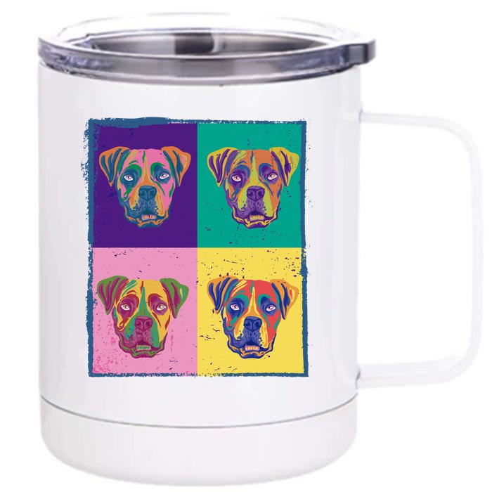 Colorful Boxer Dogs Front & Back 12oz Stainless Steel Tumbler Cup