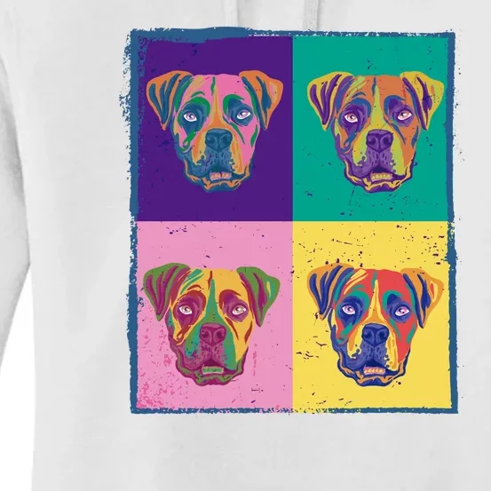 Colorful Boxer Dogs Women's Pullover Hoodie