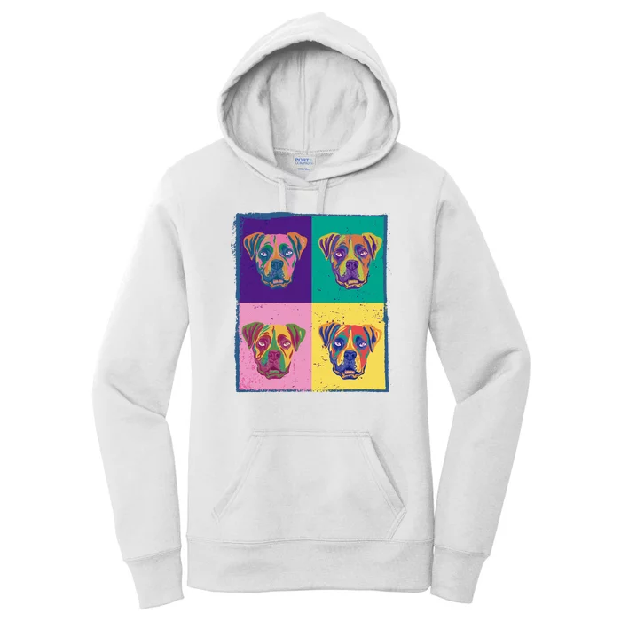 Colorful Boxer Dogs Women's Pullover Hoodie