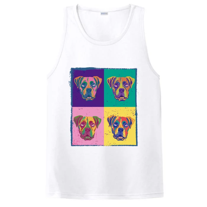 Colorful Boxer Dogs Performance Tank