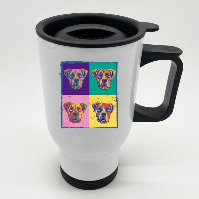 Colorful Boxer Dogs Front & Back Stainless Steel Travel Mug